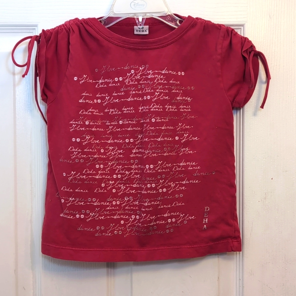 Deha Girls XS Red t shirt Cotton made In italy